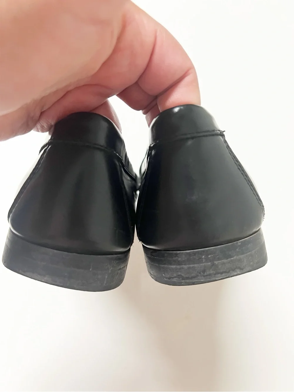 Johnston & Murphy Mens Polished Black Leather Tassel Hayes Loafers Size 10M
